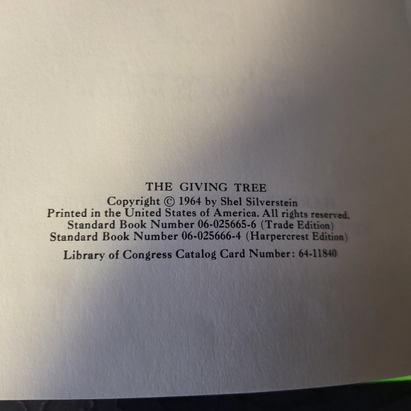 "The Giving Tree" book by Shel Silverstein - 1964 - Picture 2 of 7